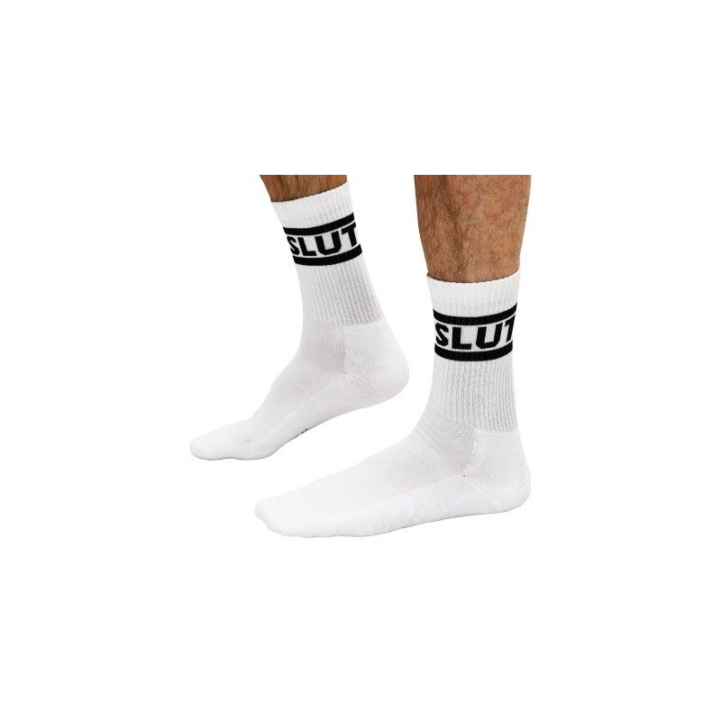Mr B - Mister B Chaussettes blanches Slut Crew Socks